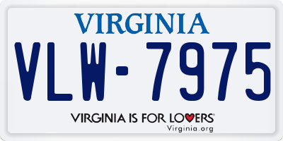 VA license plate VLW7975