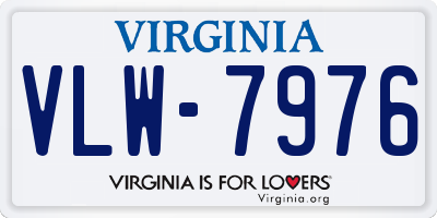 VA license plate VLW7976