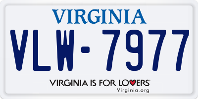 VA license plate VLW7977