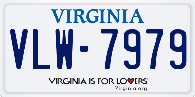 VA license plate VLW7979