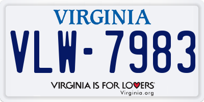 VA license plate VLW7983