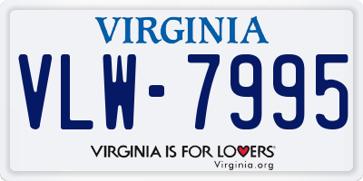 VA license plate VLW7995