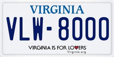 VA license plate VLW8000