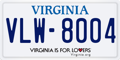 VA license plate VLW8004