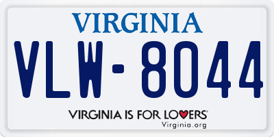 VA license plate VLW8044