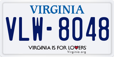 VA license plate VLW8048