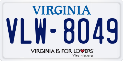 VA license plate VLW8049