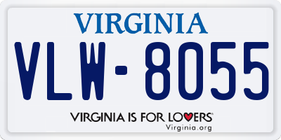 VA license plate VLW8055