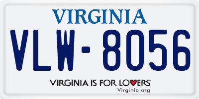 VA license plate VLW8056