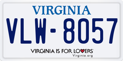 VA license plate VLW8057