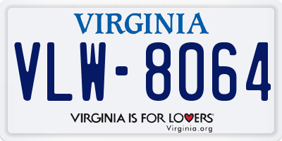 VA license plate VLW8064