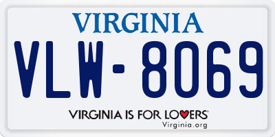 VA license plate VLW8069