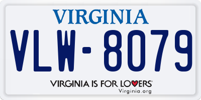 VA license plate VLW8079