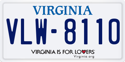 VA license plate VLW8110