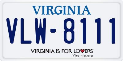 VA license plate VLW8111