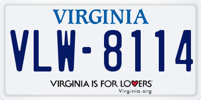 VA license plate VLW8114