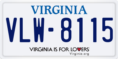 VA license plate VLW8115