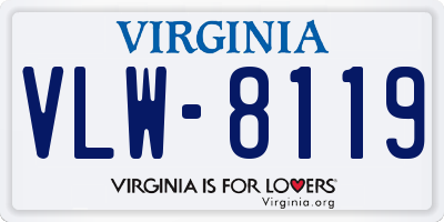 VA license plate VLW8119