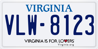 VA license plate VLW8123