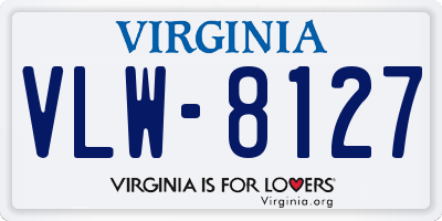 VA license plate VLW8127