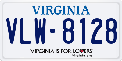 VA license plate VLW8128