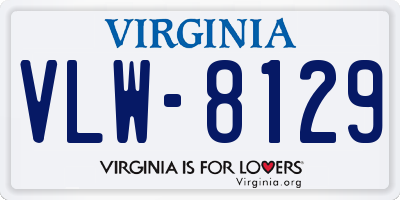 VA license plate VLW8129