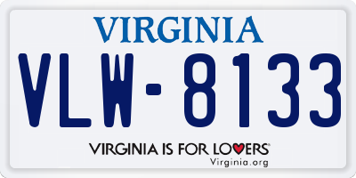 VA license plate VLW8133