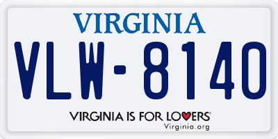 VA license plate VLW8140