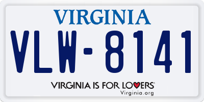 VA license plate VLW8141