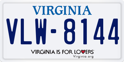 VA license plate VLW8144