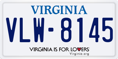 VA license plate VLW8145