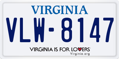 VA license plate VLW8147