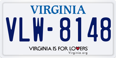 VA license plate VLW8148