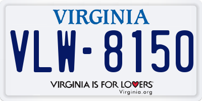 VA license plate VLW8150