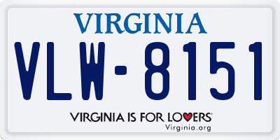 VA license plate VLW8151