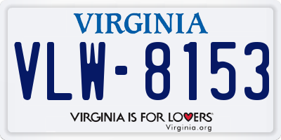 VA license plate VLW8153