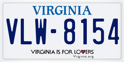 VA license plate VLW8154