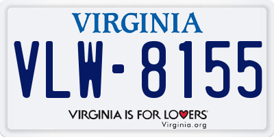 VA license plate VLW8155