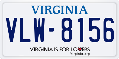 VA license plate VLW8156