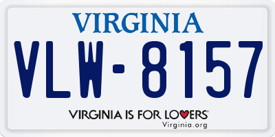 VA license plate VLW8157