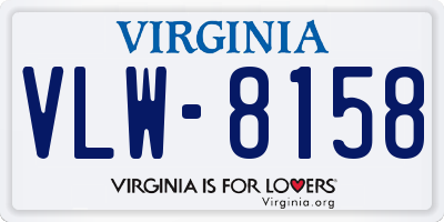 VA license plate VLW8158