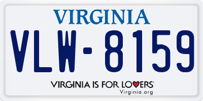 VA license plate VLW8159