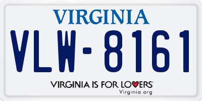 VA license plate VLW8161