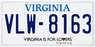 VA license plate VLW8163