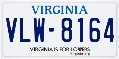 VA license plate VLW8164