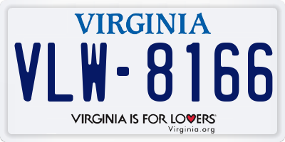 VA license plate VLW8166
