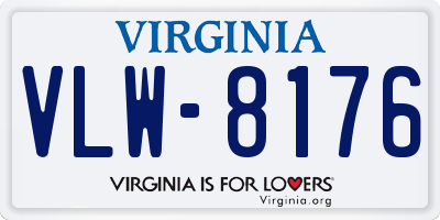 VA license plate VLW8176