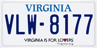 VA license plate VLW8177