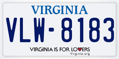 VA license plate VLW8183