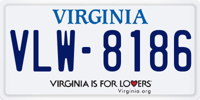 VA license plate VLW8186